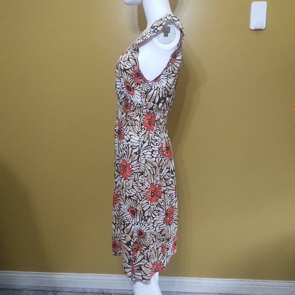 VTG Y2K Speed Control Cap Slv Floral Cotton Fit & Flare Dress XL Boho Cottage - Picture 3 of 7